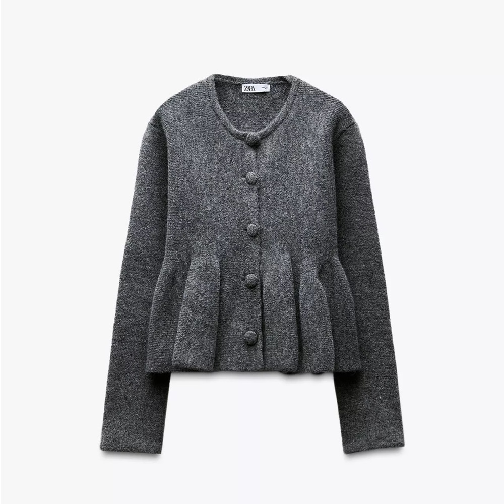 Zara Peplum Knit Cardigan
